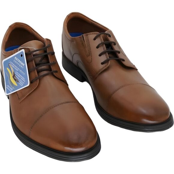 Clarks Dark Tan Cap-Toe Oxfords Men's Shoes Size 10.5M US EU 44 - Picture 1 of 6